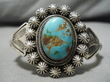 Exceptional Vintage Native American Navajo Royston Turquoise Sterling Silver Bracelet Old-Nativo Arts