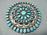 Authentic Vintage Native American Navajo Victor Moses Begay Turquoise Sterling Silver Pin-Nativo Arts
