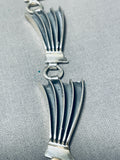 One Of The Most Unique Vintage Native American Navajo Sterling Silver Fan Necklace-Nativo Arts