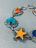 One Of The Most Beautiful Vintage Native American Navajo Turquoise Starfish Bracelet-Nativo Arts