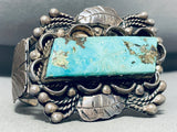 One Of The Most Unique Best Vintage Native American Navajo Turquoise Sterling Silver Bracelet-Nativo Arts