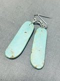 Native American Dazzling Santo Domingo Royston Turquoise Sterling Silver Earrings-Nativo Arts