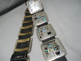 One Of The Best Detailed Vintage Native American Navajo Turquoise Sterling Silver Concho Belt-Nativo Arts