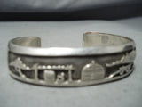 Incredible Vintage Native American Navajo Sterling Silver Storyteller Bracelet-Nativo Arts
