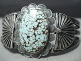 Prime Example Early Vintage Native American Navajo Domed #8 Turquoise Sterling Silver Bracelet-Nativo Arts