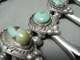 307 Grm Vintage Native American Navajo Royston Turquoise Sterling Silver Squash Blossom Necklace-Nativo Arts