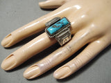 Stunning Robertson Tsosie Turquoise Vintage Native American Navajo Sterling Silver Ring-Nativo Arts