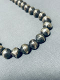 Hand Hammered Vintage Native American Navajo Sterling Silver Bead Necklace Old-Nativo Arts