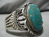 Museum Quality Vintage Native American Navajo Spiderweb Turquoise Sterling Silver Bracelet-Nativo Arts