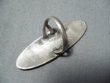 Expressive Vintage Navajo Turquoise Sterling Silver Ring Native American Old-Nativo Arts