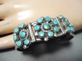 Marvelous Vintage Native American Navajo Turquoise Sterling Silver Bracelet Old-Nativo Arts