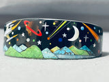 Spaceship Southwestern Turquoise Sterling Silver Inlay Bracelet-Nativo Arts