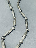 Rare Longer Vintage Native American Navajo Turquoise Torpedo Sterling Silver Necklace Old-Nativo Arts