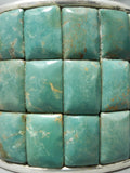 One Of Biggest Native American Green Turquoise Inlay Sterling Silver Bracelet-Nativo Arts
