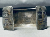 Authentic Thomas Singer Vintage Native American Navajo Detailed Sterling Silver Bracelet-Nativo Arts