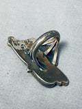 Important Sam Lovato Vintage Santo Domingo Turquoise Sterling Silver Ring-Nativo Arts