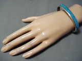 Spectacular Zuni Kingman Turquoise Sterling Silver Bracelet Native American-Nativo Arts