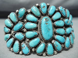 Magnificent Vintage Native American Navajo Turquoise Sterling Silver Bracelet Old-Nativo Arts