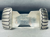 Jimmy Jazzie Vintage Native American Navajo Turquoise Sterling Silver Flank Bracelet-Nativo Arts