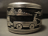 113 Grams Extra Wide Very Rare Vintage Navajo Native American Jewelry jewelry Thomas Singer Bracelet-Nativo Arts