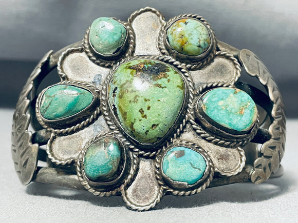 One Of The Best Vintage Museum Royston Turquoise Native American Navajo Sterling Silver Bracelet-Nativo Arts