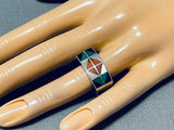 Impressive Vintage Native American Navajo Turquoise Sterling Silver Ring-Nativo Arts