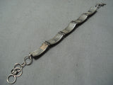 Tom Charlie Vintage Navajo Sterling Silver Bracelet Native American Old-Nativo Arts