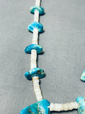 Very Old Vintage Native American Navajo Turquoise And White Shell Heishi Necklace-Nativo Arts