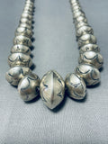 Completely Hand Tooled Vintage Native American Navajo Sterling Silver Necklace-Nativo Arts