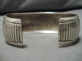 Thicker!! Vintage Native American Navajo Deep Blue Turquoise Sterling Silver Bracelet Old-Nativo Arts