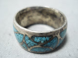 Marvelous Vintage Navajo Turquoise Sterling Silver Ring Native American Old-Nativo Arts