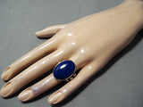 One Of The Best Vintage Native American Navajo Orville Tsinnie Lapis Sterling Silver Ring-Nativo Arts
