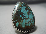 Huge Spiderweb Turquoise San Felipe Sterling Silver Ring-Nativo Arts