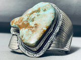 One Of The Best Vintage Native American Navajo #8 Mine Turquoise Sterling Silver Bracelet-Nativo Arts