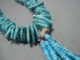 Exceptional Vintage Navajo Green Turquoise Slab Native American Necklace Old-Nativo Arts