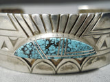Rare Turquoise Vintage Native American Navajo Sterling Silver Bracelet Cuff Jewelry-Nativo Arts