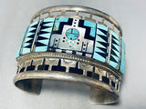 One Of The Craziest Ever Vintage Native American Zuni Turquoise Sterling Silver Bracelet-Nativo Arts