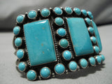 One Of Best Vintage Native American Navajo Turquoise Sterling Silver Bracelet Old-Nativo Arts