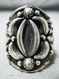 Native American Important Vintage Darryl Becenti Sterling Silver Repoussed Ring-Nativo Arts