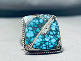 One Of The Best Vintage Native American Navajo Spiderweb Turquoise Sterling Silver Ring-Nativo Arts