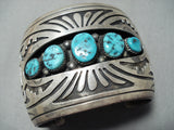 Best Vintage Native American Navajo Howie Begay Turquoise Sterling Silver Geomtric Bracelet-Nativo Arts
