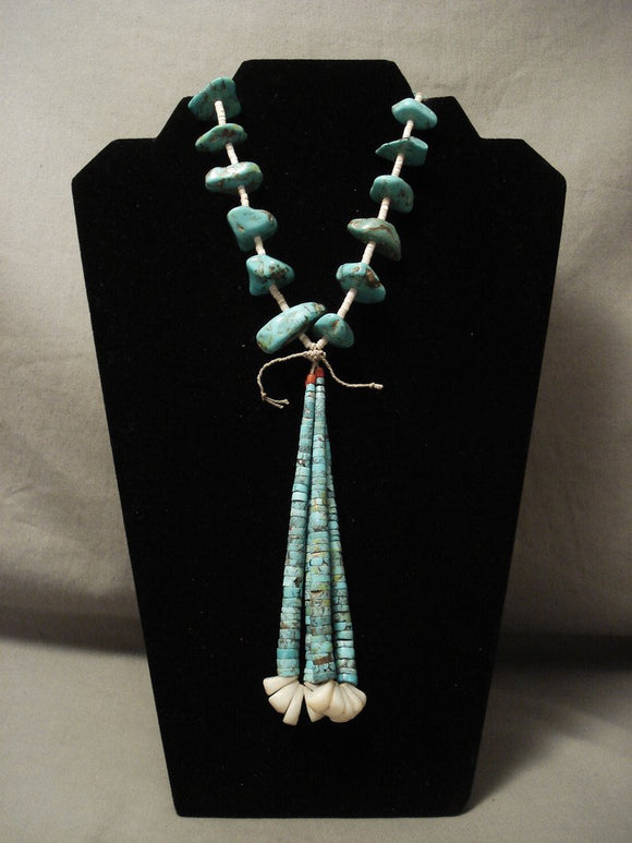 117 Grams Vintage Navajo Native American Jewelry jewelry Turquoise Nugget Spiderweb Necklace Old-Nativo Arts