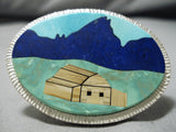 Wonderful Vintage Native American Navajo Inlay Turquoise Lapis Sterling Silver Native Ring Old-Nativo Arts