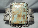 Signed Biggest Vintage Native American Navajo Royston Turquoise Sterling Silver Bracelet-Nativo Arts