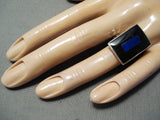 Fabulous Zuni Lapis Sterling Silver Ring Native American-Nativo Arts