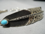 Native American Unique Vintage Sleeping Beauty Turquoise Sterling Silver Bracelet Old-Nativo Arts