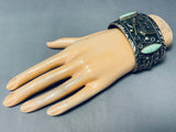 Double Revolver Vintage Turquoise Sterling Silver Bracelet-Nativo Arts