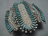 Museum Quality Vintage Native American Zuni Turquoise Sterling Silver Bracelet Old Cuff-Nativo Arts