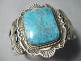 Incredible Vintage Navajo Old Kingman Turquoise Sterling Silver Bracelet-Nativo Arts