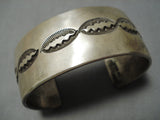 Important All Silver Vintage Native American Navajo Sterling Silver Em Bill Bracelet Old-Nativo Arts